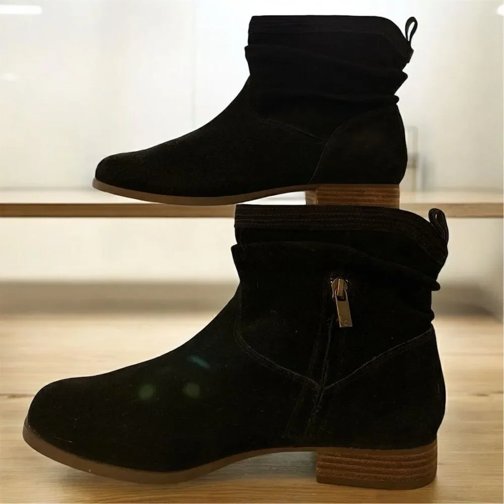 Koolaburra by UGG Lorelei Women's Black Suede Zip Side Ankle Boots Size 11